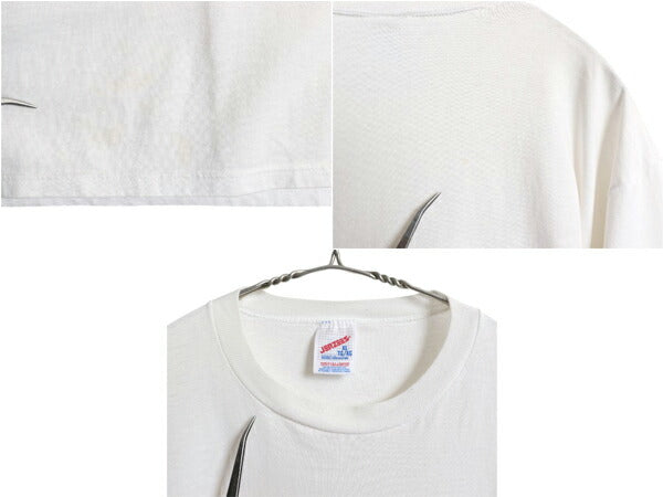 90s USA製 ジョーク イラスト プリント Tシャツ メンズ XL オールド 大きいサイズ キャラクター シングルステッチ グラフィック メッセージ