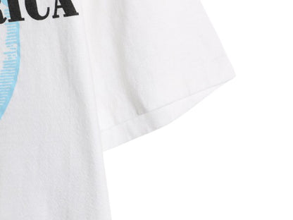 90s メッセージ イラスト プリント Tシャツ メンズ L 程 古着 オールド グラフィック アート シングルステッチ ヘビーウェイト カットソー