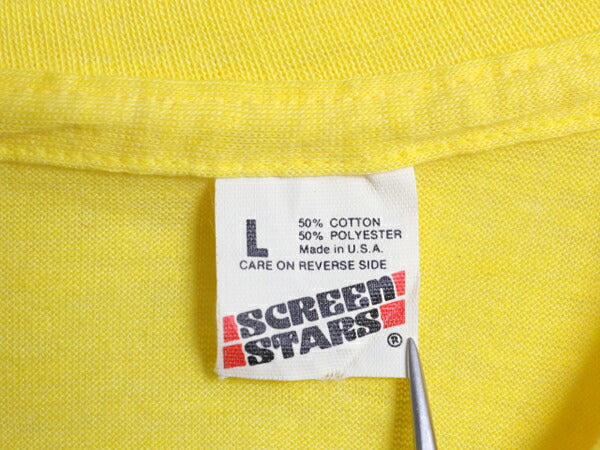 デッドストック 80s USA製 企業物 イラスト プリント Tシャツ L 小さめ メンズ レディース M ヴィンテージ キャラクター シングルステッチ
