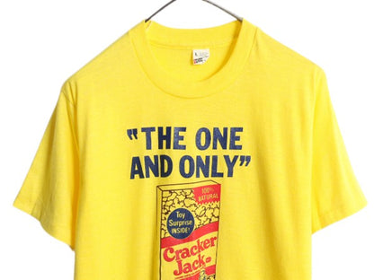 デッドストック 80s USA製 企業物 イラスト プリント Tシャツ L 小さめ メンズ レディース M ヴィンテージ キャラクター シングルステッチ
