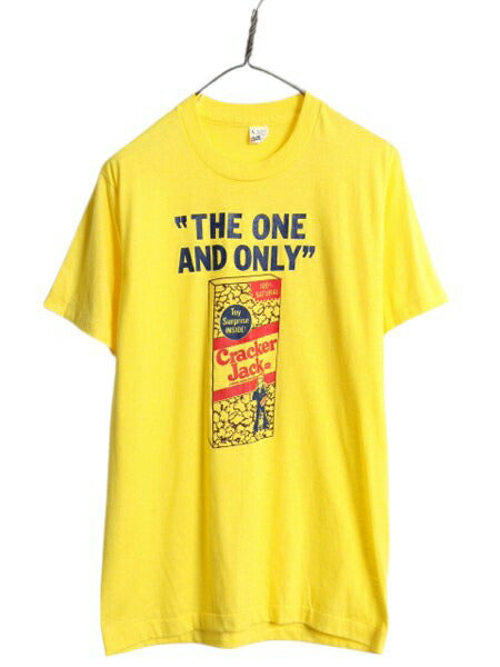 デッドストック 80s USA製 企業物 イラスト プリント Tシャツ L 小さめ メンズ レディース M ヴィンテージ キャラクター シングルステッチ