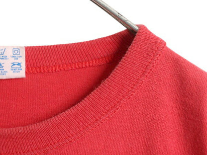 80s USA製 チャンピオン メッセージ フロッキー プリント 半袖 Tシャツ メンズ L / ヴィンテージ トリコタグ シングルステッチ 目付き 赤