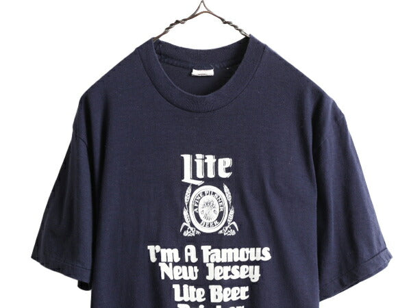 80s USA製 ■ ビール イラスト ジョーク プリント 半袖 Tシャツ XL 小さめ メンズ M 程/ 古着 80年代 ビンテージ 企業物 シングルステッチ