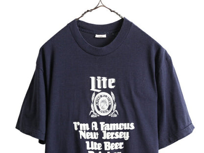 80s USA製 ■ ビール イラスト ジョーク プリント 半袖 Tシャツ XL 小さめ メンズ M 程/ 古着 80年代 ビンテージ 企業物 シングルステッチ