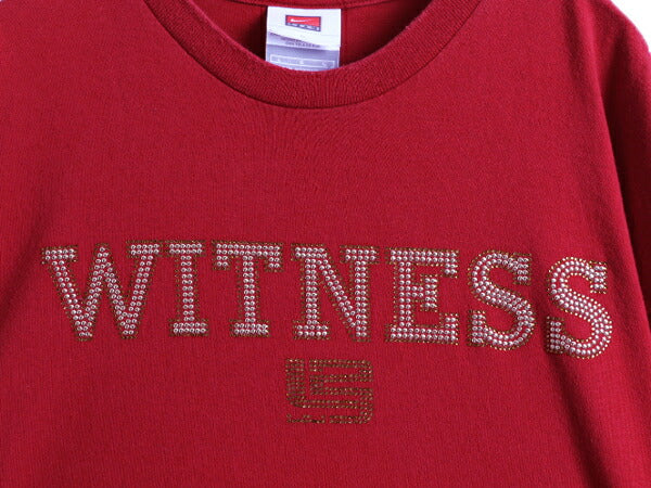 00s オールド ■ ナイキ x レブロン ジェームス ラメ スタッズ プリント 半袖 Tシャツ L / 00年代 NIKE NBA Lebron James Witness バスケ