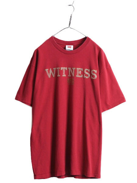 00s オールド ■ ナイキ x レブロン ジェームス ラメ スタッズ プリント 半袖 Tシャツ L / 00年代 NIKE NBA Lebron James Witness バスケ