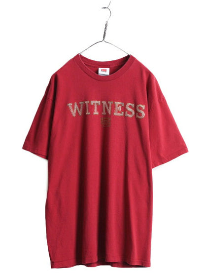 00s オールド ■ ナイキ x レブロン ジェームス ラメ スタッズ プリント 半袖 Tシャツ L / 00年代 NIKE NBA Lebron James Witness バスケ