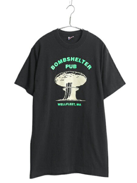 90s USA製 ジョーク イラスト プリント Tシャツ メンズ L / オールド グラフィック アート ヘビーウェイト シングルステッチ カットソー 黒