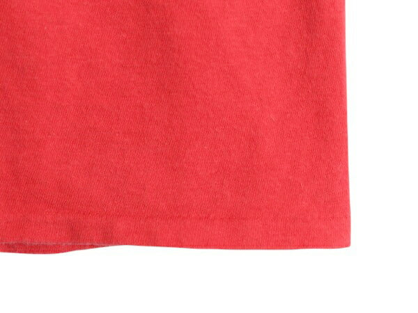 70s USA製 カレッジ 染込み プリント Tシャツ XL 小さめ メンズ レディース M 程 ヴィンテージ シングルステッチ イラスト グラフィック 赤