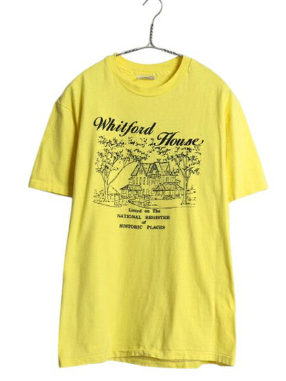 80s USA製 イラスト 両面 プリント Tシャツ L 小さめ メンズ M 程 ヴィンテージ グラフィック アート スパイダー ネット シングルステッチ