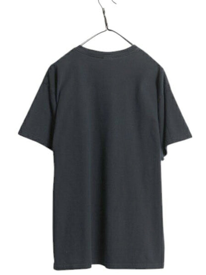 00s コウモリ イラスト アート プリント Tシャツ メンズ L / 古着 オールド アニマル グラフィック ヘビーウェイト カットソー コットン 黒