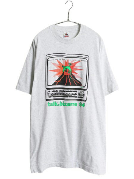 90s USA製 メッセージ イラスト プリント Tシャツ メンズ XL 古着 オールド 大きいサイズ グラフィック シングルステッチ ヘビーウェイト