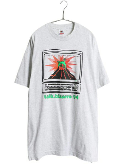 90s USA製 メッセージ イラスト プリント Tシャツ メンズ XL 古着 オールド 大きいサイズ グラフィック シングルステッチ ヘビーウェイト
