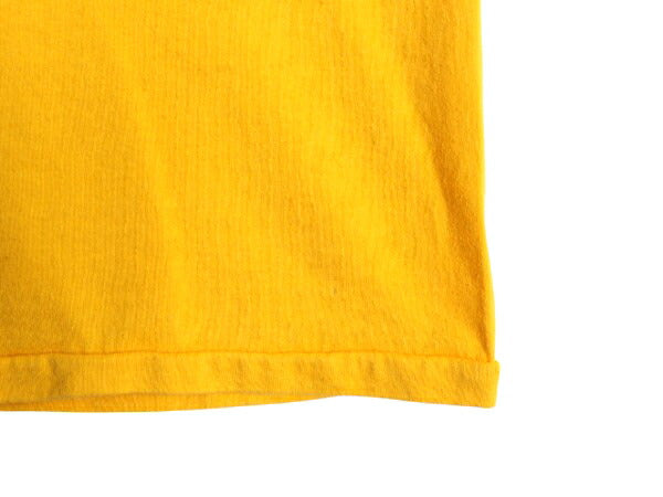 80s USA製 ウイングフット 4段 プリント Tシャツ メンズ レディース M ヴィンテージ カレッジ シングルステッチ ラッセル グラフィック 黄