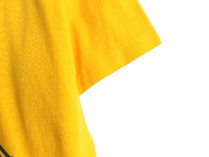 80s USA製 ウイングフット 4段 プリント Tシャツ メンズ レディース M ヴィンテージ カレッジ シングルステッチ ラッセル グラフィック 黄