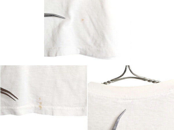 60s USA製 3段 カレッジ プリント Tシャツ M 小さめ メンズ S 程 ヴィンテージ シングルステッチ 100% コットン スポーツ サッカー 白 短丈