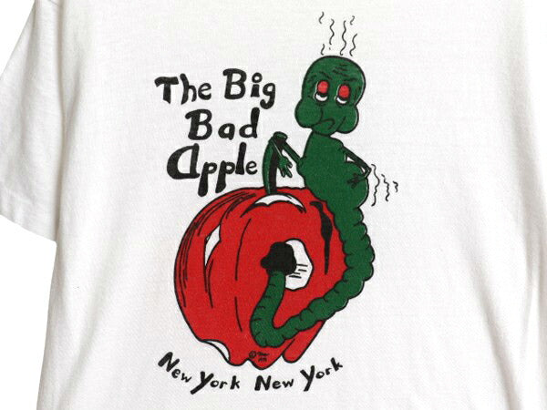 70s USA製 キャラクター イラスト 染込み プリント Tシャツ メンズ レディース L ヴィンテージ シングルステッチ グラフィック ジョーク 白