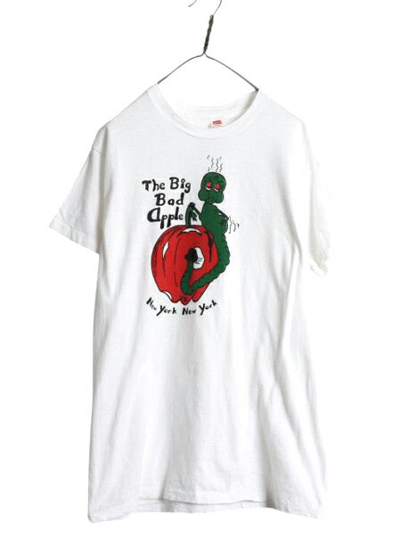 70s USA製 キャラクター イラスト 染込み プリント Tシャツ メンズ レディース L ヴィンテージ シングルステッチ グラフィック ジョーク 白