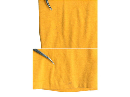 80s USA製 プリント フットボール Tシャツ メンズ M 程 ヴィンテージ NFL オイラーズ シングルステッチ ヘビーウェイト コットン イエロー