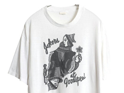 80s USA製 トランプ ジョーカー イラスト 染込み プリント Tシャツ XL 小さめ メンズ L 程/ ヴィンテージ 絵札 グラフィック ミュージカル
