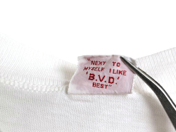 60s USA製 BVD 無地 半袖 Tシャツ M 小さめ メンズ S 程 ヴィンテージ 100% コットン シングルステッチ インナー アンダーシャツ ホワイト