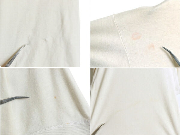 50s 60s Crowntex ラウンドネック 無地 半袖 Tシャツ メンズ L 程 / ヴィンテージ 100% コットン シングルステッチ インナー リブ付き 白
