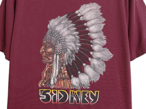 80s USA製 ネイティブアメリカン イラスト プリント Tシャツ メンズ M 小さめ S ヴィンテージ グラフィック シングルステッチ インディアン