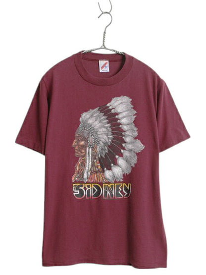 80s USA製 ネイティブアメリカン イラスト プリント Tシャツ メンズ M 小さめ S ヴィンテージ グラフィック シングルステッチ インディアン