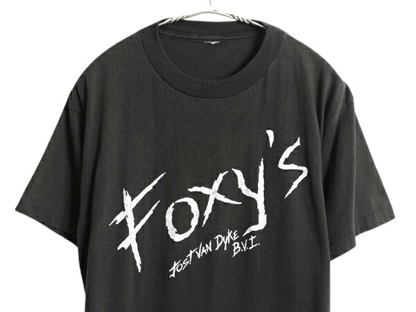 90s 企業物 ロゴ プリント Tシャツ メンズ L 程 古着 オールド グラフィック シングルステッチ ゆったり カットソー 黒 モノトーン 当時物