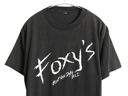 90s 企業物 ロゴ プリント Tシャツ メンズ L 程 古着 オールド グラフィック シングルステッチ ゆったり カットソー 黒 モノトーン 当時物