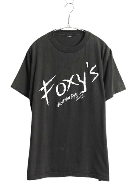 90s 企業物 ロゴ プリント Tシャツ メンズ L 程 古着 オールド グラフィック シングルステッチ ゆったり カットソー 黒 モノトーン 当時物