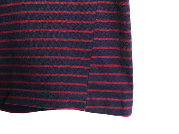 70s ハンテン ポケット付き ボーダー 半袖 Tシャツ メンズ レディース XS 程 ヴィンテージ ポケT サーフ ツートン 当時物 シングルステッチ
