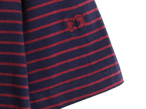 70s ハンテン ポケット付き ボーダー 半袖 Tシャツ メンズ レディース XS 程 ヴィンテージ ポケT サーフ ツートン 当時物 シングルステッチ