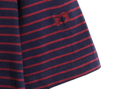 70s ハンテン ポケット付き ボーダー 半袖 Tシャツ メンズ レディース XS 程 ヴィンテージ ポケT サーフ ツートン 当時物 シングルステッチ