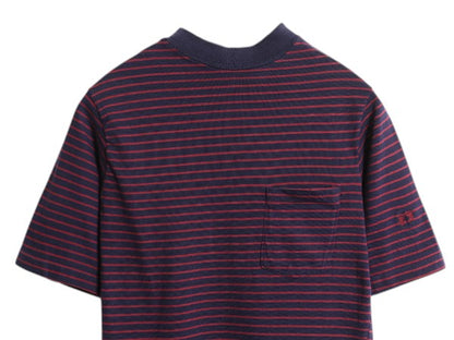70s ハンテン ポケット付き ボーダー 半袖 Tシャツ メンズ レディース XS 程 ヴィンテージ ポケT サーフ ツートン 当時物 シングルステッチ