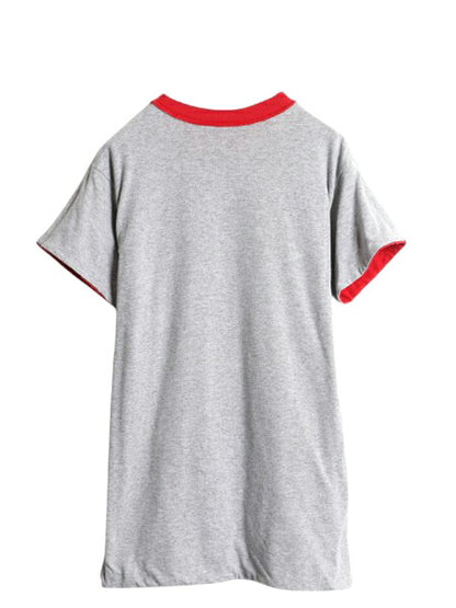 80s 3段 カレッジ プリント リバーシブル Tシャツ メンズ M 程/ ヴィンテージ マスコット キャラクター イラスト グラフィック ツートン