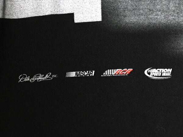 90s USA製 ナスカー イラスト 全面 プリント Tシャツ メンズ XXL オールド グラフィック モータースポーツ オールオーバー 大きいサイズ 黒