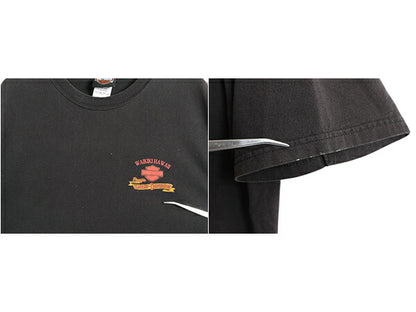 00s ハーレー ダビットソン 両面 プリント Tシャツ メンズ L 古着 オールド オフィシャル ヘビーウェイト バイク イラスト グラフィック 黒
