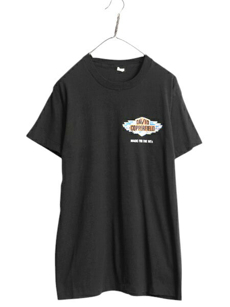 90s USA製 デビッド カッパーフィールド 両面 イラスト プリント Tシャツ / メンズ XL オールド シングルステッチ ツアー 大きいサイズ 黒