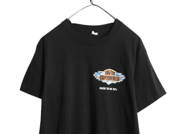 90s USA製 デビッド カッパーフィールド 両面 イラスト プリント Tシャツ / メンズ XL オールド シングルステッチ ツアー 大きいサイズ 黒