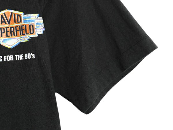 90s USA製 デビッド カッパーフィールド 両面 イラスト プリント Tシャツ / メンズ XL オールド シングルステッチ ツアー 大きいサイズ 黒