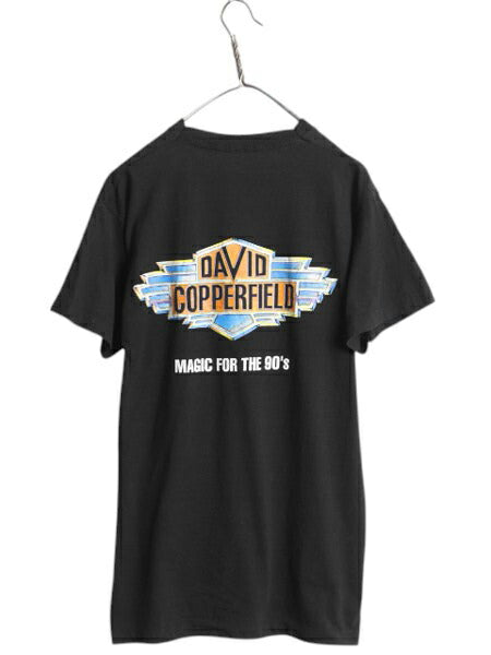 90s USA製 デビッド カッパーフィールド 両面 イラスト プリント Tシャツ / メンズ XL オールド シングルステッチ ツアー 大きいサイズ 黒