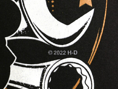 ハーレー ダビットソン 両面 プリント Tシャツ メンズ XL 黒 オフィシャル バイク スカル イラスト ヘビーウェイト 大きいサイズ ブラック