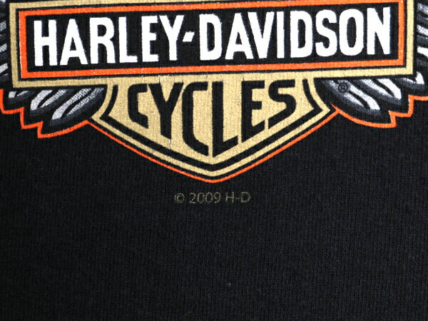 00s ハーレー ダビットソン 両面 プリント Tシャツ メンズ XL 古着 オールド オフィシャル バイク イラスト グラフィック 大きいサイズ 黒
