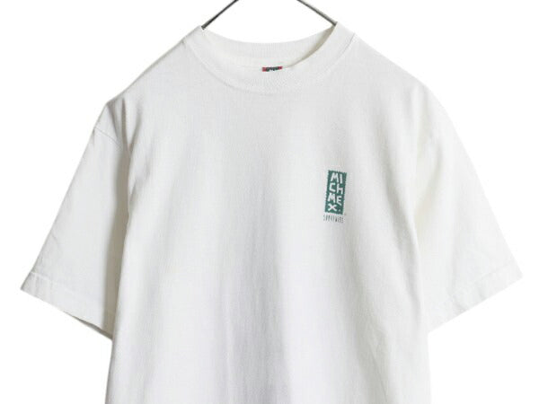 90s チョウ アート イラスト 両面 プリント Tシャツ メンズ XL 小さめ L / 古着 オールド 昆虫 グラフィック ヘビーウェイト スーベニア 白