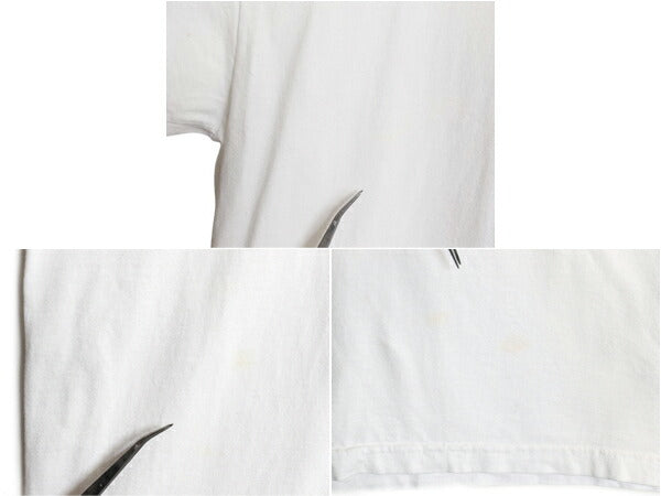 90s チョウ アート イラスト 両面 プリント Tシャツ メンズ XL 小さめ L / 古着 オールド 昆虫 グラフィック ヘビーウェイト スーベニア 白