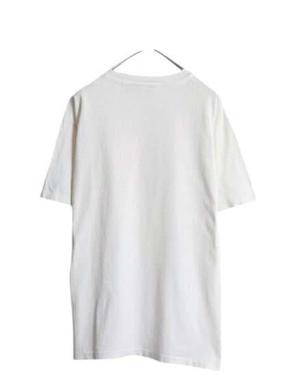 90s USA製 サイクリング イラスト プリント Tシャツ メンズ L 古着 オールド ワンポイント グラフィック チャンピオン シングルステッチ 白