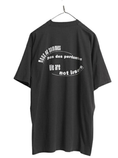 90s メッセージ イラスト 両面 プリント Tシャツ メンズ XL 程/ オールド 医療 カレッジ グラフィック シングルステッチ 大きいサイズ 黒