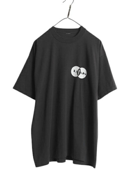 90s メッセージ イラスト 両面 プリント Tシャツ メンズ XL 程/ オールド 医療 カレッジ グラフィック シングルステッチ 大きいサイズ 黒