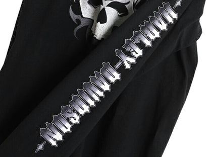 00s USA製 ハーレー ダビットソン 4面 プリント 長袖 Tシャツ メンズ L / オールド スカル トライバル ファイヤー ロンT 大きいサイズ 黒